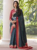 Viscose Rama Party Wear Weaving Saree